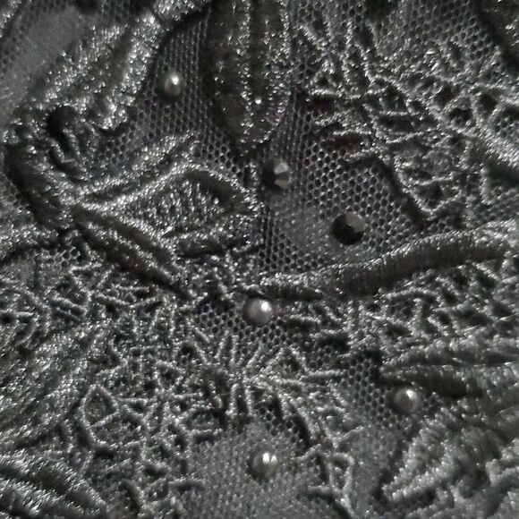 Sherri Hill Black Embroidered Prom Mini Dress Size 10 - Picture 8 of 17